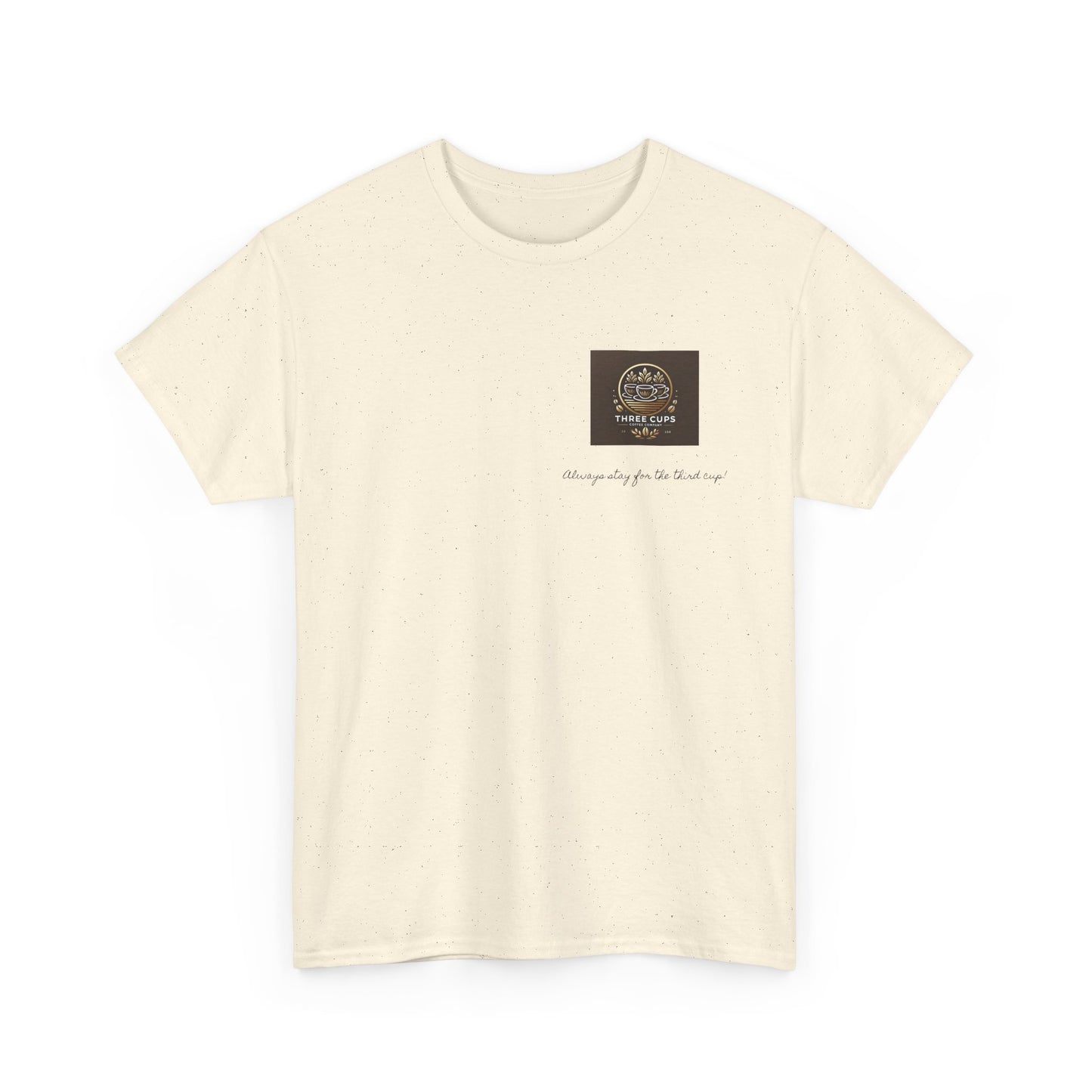 Three Cups Coffee Company Light Roast Front Logo Tee - Unisex Heavy Cotton