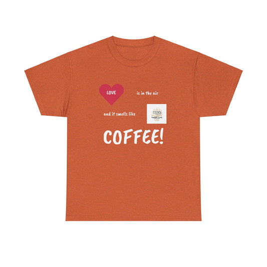 Smells like Love Dark Roast Front Logo Tee - Unisex Heavy Cotton